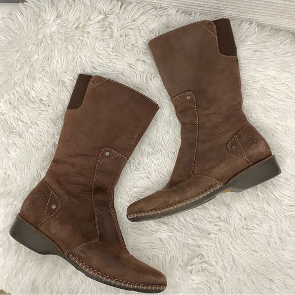 TIMBERLAND COMFORIA BROWN MIDCALF SUEDE ZIP BOOTS , size 7.5 M - Picture 2 of 9